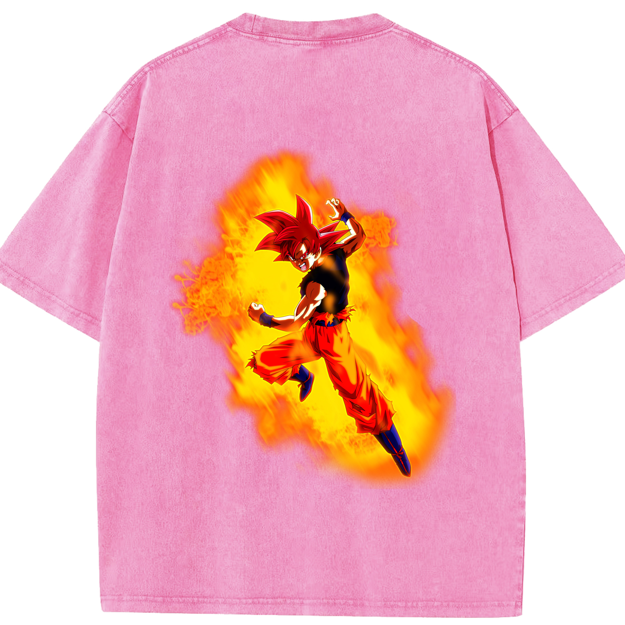 （画像用） ドラゴンボール 孫悟空（そん ごくう）Son Goku カカロット DRAGON BALL Kakarotto 綿100% ヴィンテージ風 半袖Tシャツ（背面プリント）
